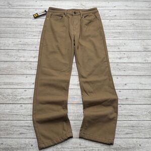NEW CAT Caterpillar Pants Men's 32x30 Brown Fleece Lined Canvas Straight Utility